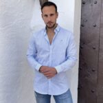 Camisa JVZ rayas celeste