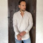 Camisa JVZ rayas beige