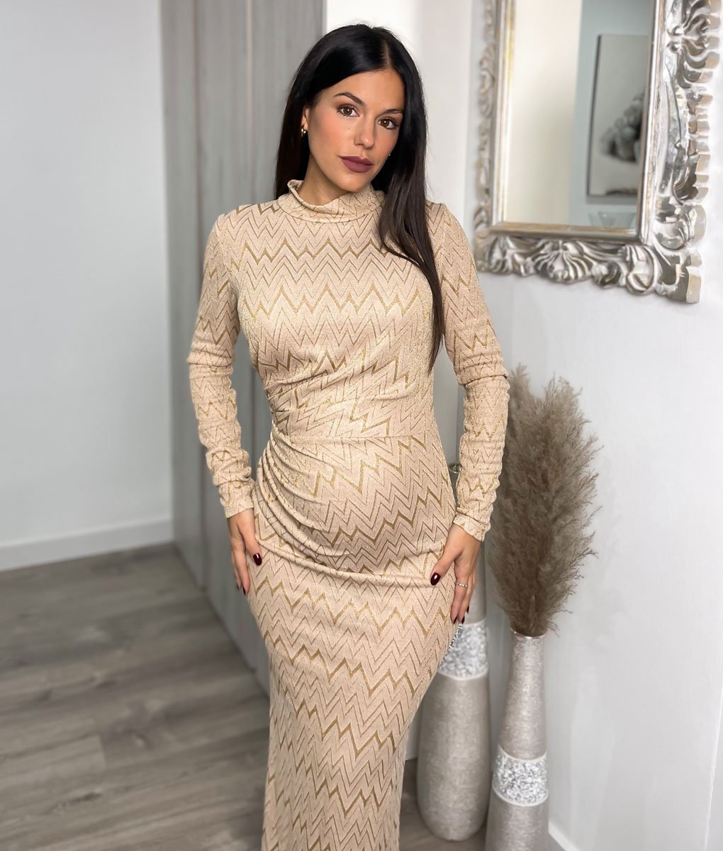 ESPIGA-BRILLO-2.jpg Vestido midi espiga brillo - Imagen 1