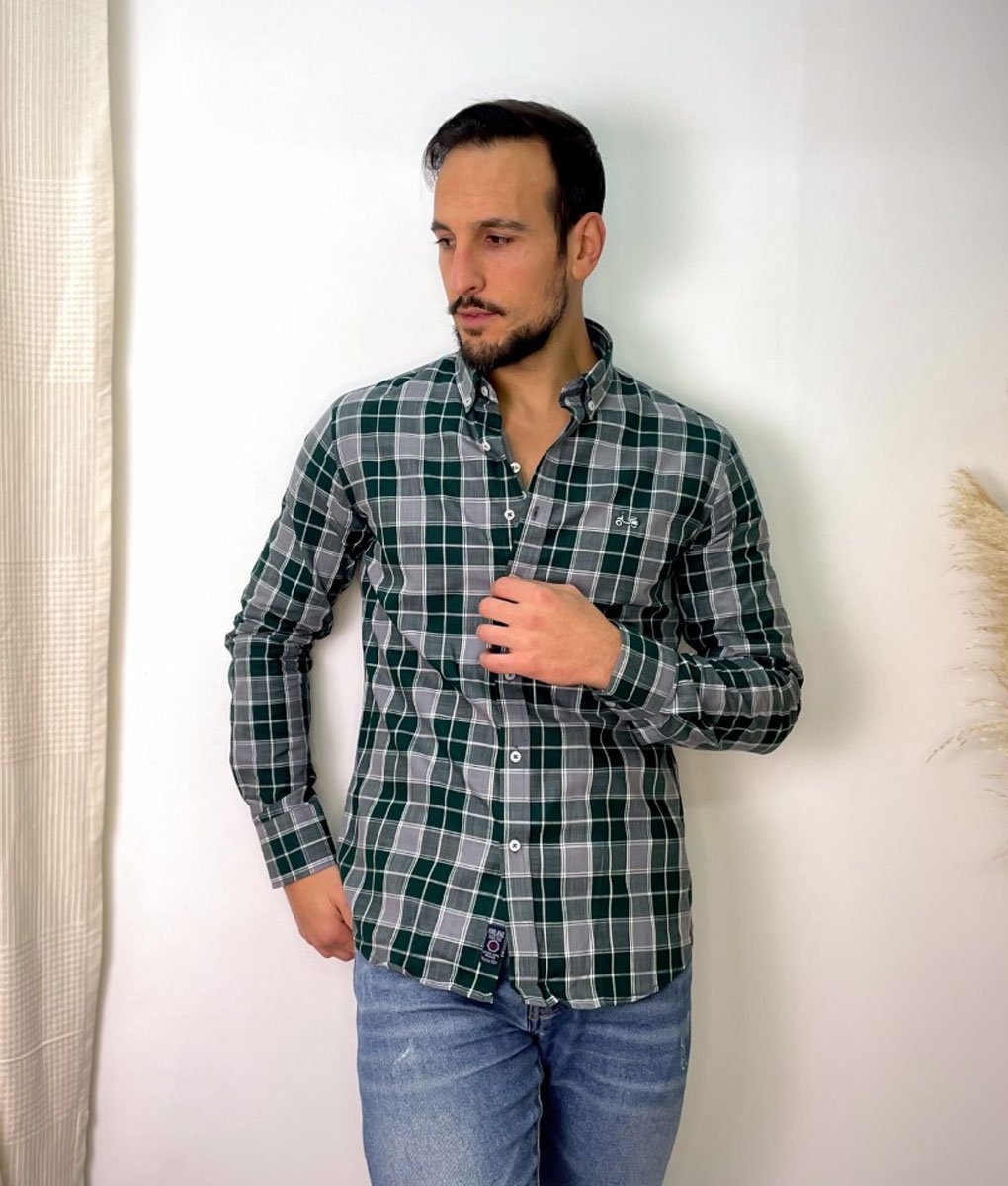 ZSin-titulo-19.jpg Camisa CoolBike cuadros verde botella - Imagen 1