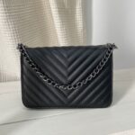Bolso acolchado pequeño cadena negra