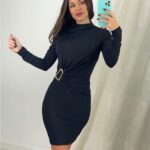 Vestido frunce hebilla