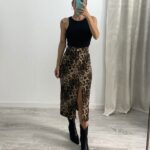 Falda vaquera midi leo