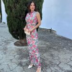 Vestido tul midi flores