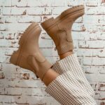 Botines militares calcetín camel