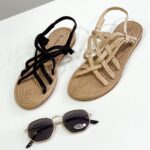 Sandalias trenzada suela goma