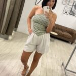 Short efecto lino con cinturón