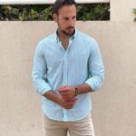 Camisa CoolBike rayas verde agua