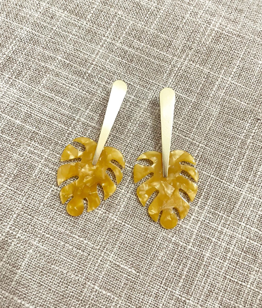 yellow-9-1.jpg Pendientes palmera amarillos - Imagen 1